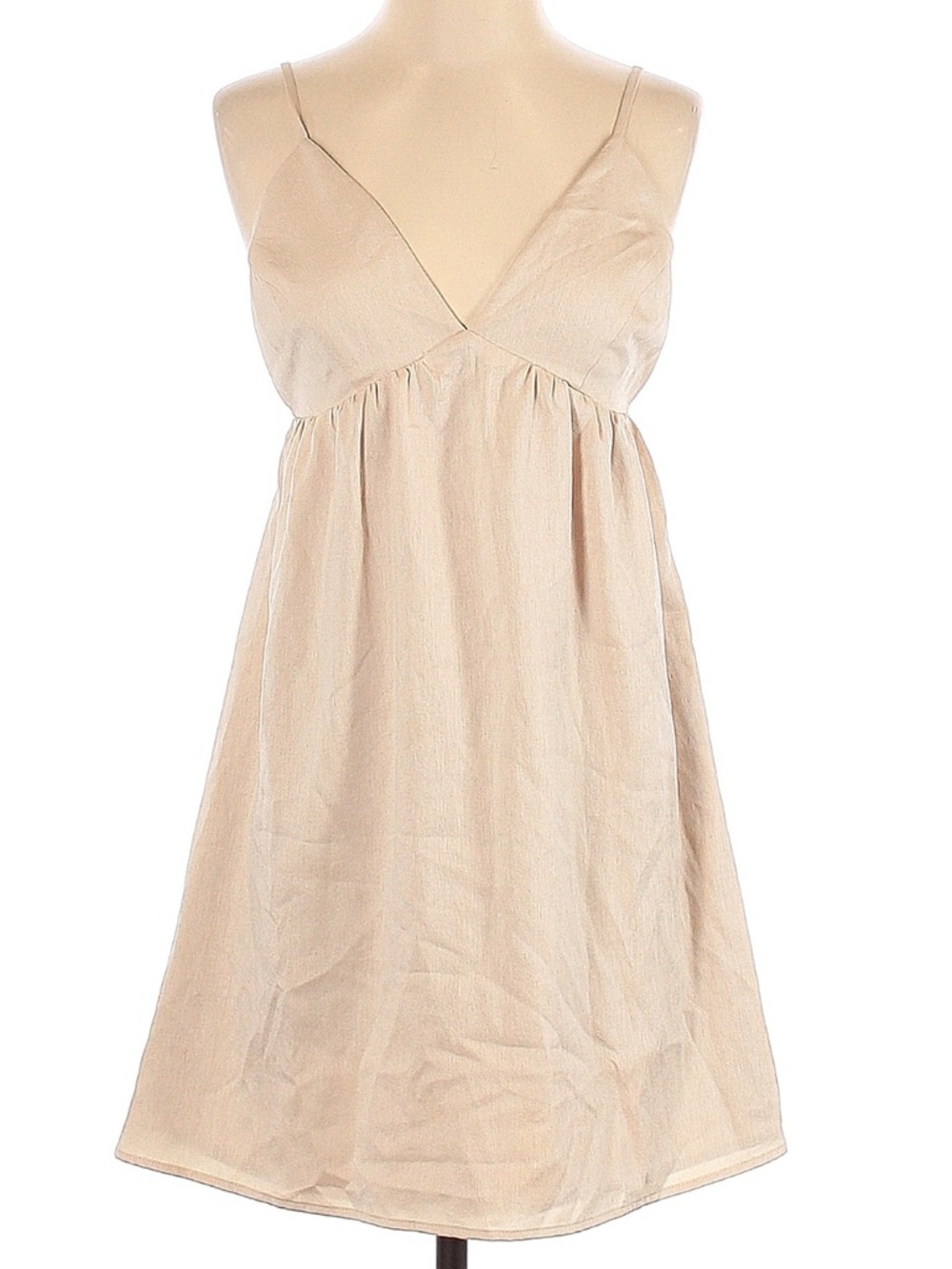 Harlyn Doll Classic Sleeveless Mini Dress in Beige